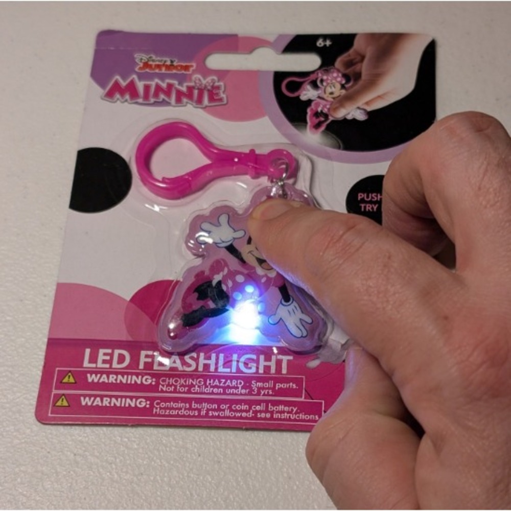 Disney Junior‎ Minnie Mouse LED Flashlight Keychain Kids Light Up Clip-On Lot  5 - Picture 2 of 2